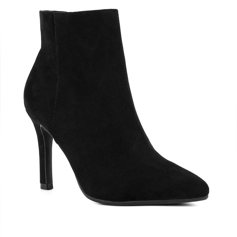 Thalia sodi Pointed Toe High Heel Ankle Bootie Size US 8M Black Suede